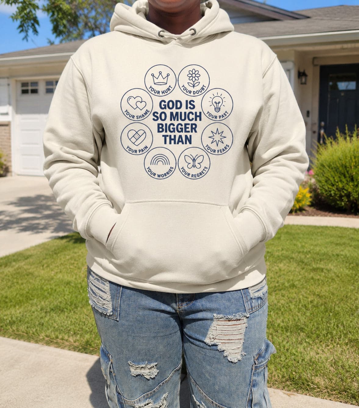 God Is So Much Bigger Than Hoodie | Christian Faith Streetwear | African Heritage | Sister Style